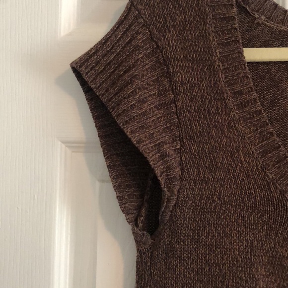 🌻5/35🌻 XXS | Brown Cap Short Sleeve Sweater Dress Stretchy Tunic Length Size L - Picture 2 of 7